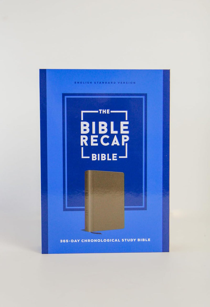 The Bible Recap 365-Day Chronological Study Bible: English Standard Version - Vegan Imitation Leather, Brown Imitation Leather