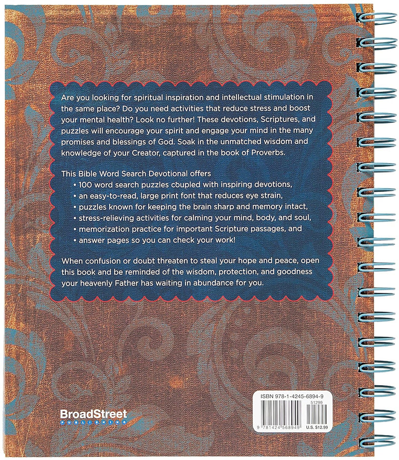 Bible Word Search Devotional: 100 Days of Wisdom from the Book of Proverbs.