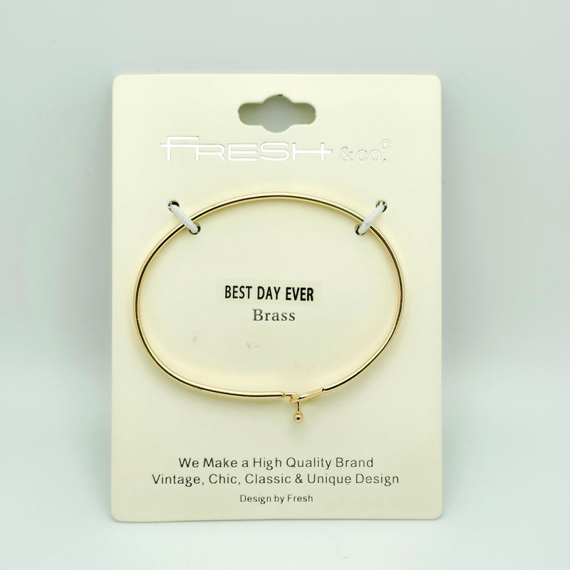 BEST DAY EVER Inspirational Message Bracelet Positive Message Engraved Thin Bangle - Jewelry