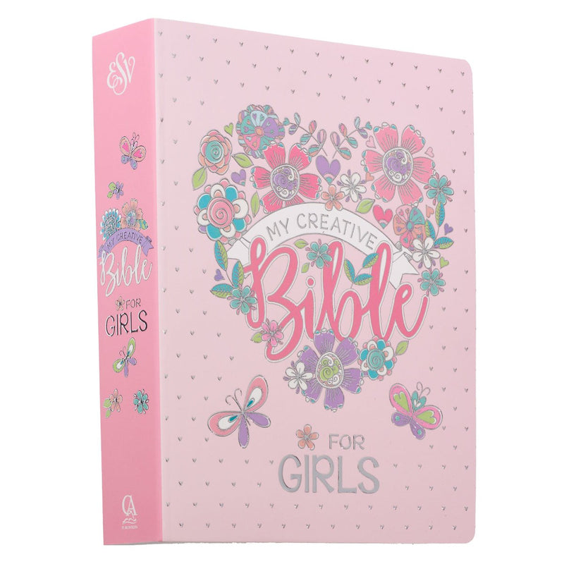 Pink Floral Heart Flexcover My Creative Bible for Girls - an ESV Journaling Bible BY AMANDA COWLES