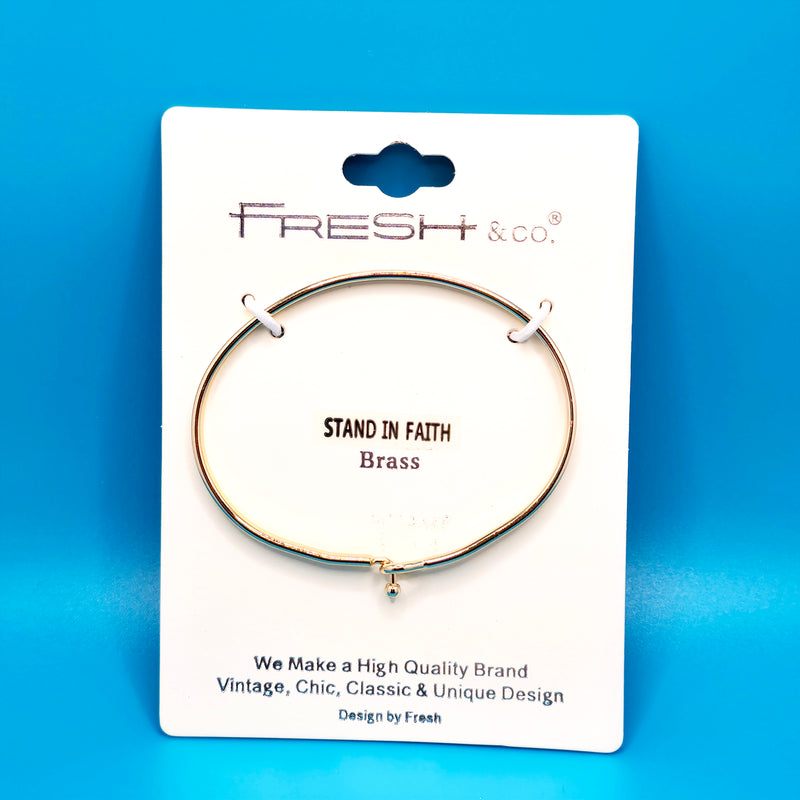 STAND IN FAITH Inspirational Message Bracelet Positive Message Engraved Thin Bangle - Jewelry