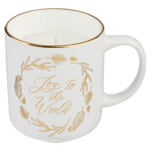 Joy to the World Scented Candle in a Ceramic Mug