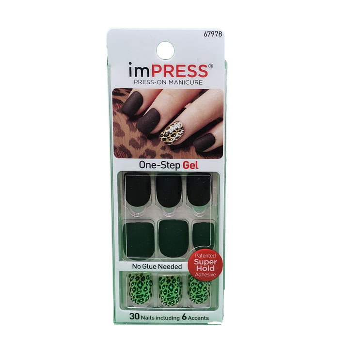 Kiss imPRESS - Matte Black Gold Leopard - Nails