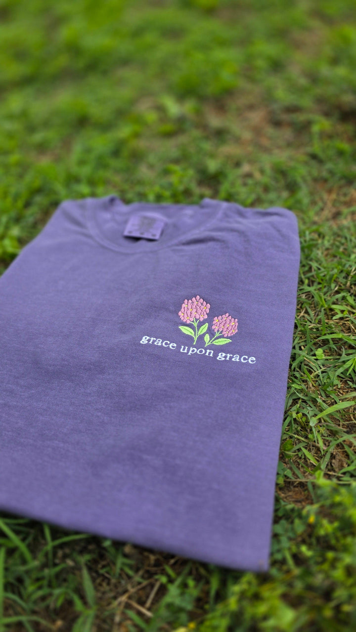 Grace Upon Grace Embroidered Christian Shirt | Comfort Colors 1717 Faith-Based Tee