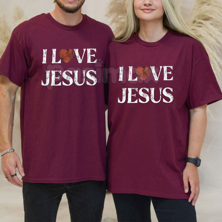 Vintage "I Love Jesus" Print T-Shirt - Retro 70s Christian Graphic Tee, Faith-Based Throwback Apparel, Classic Jesus Peace &amp; Love Fan Gift