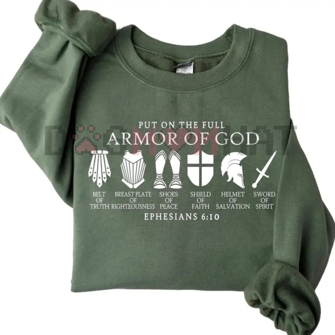 Christian Armor of God Shirt – Catholic Bible Verse Tee, Faith Based Sweatshirt