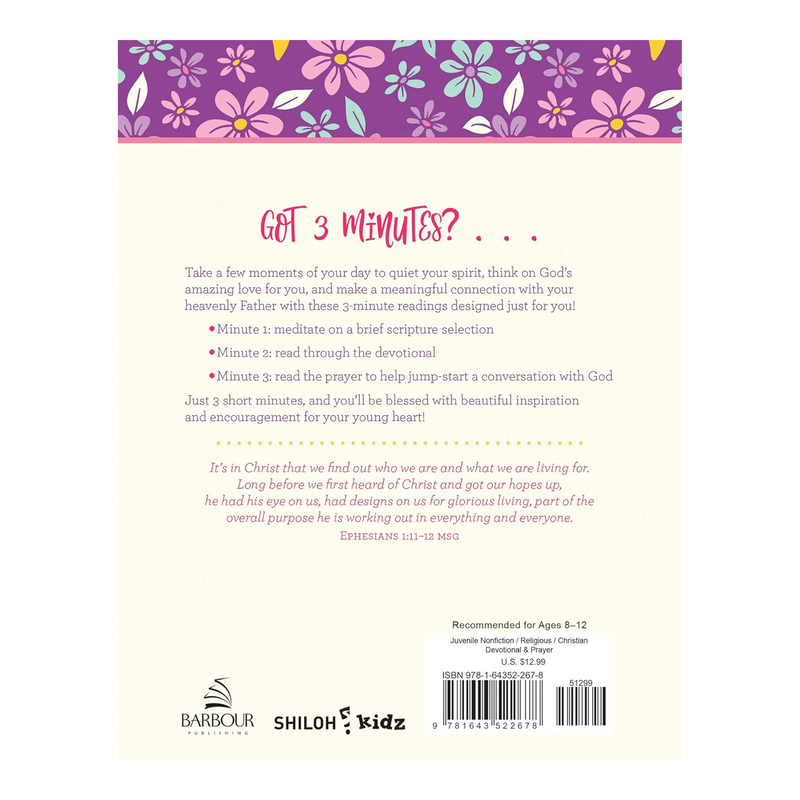 3-Minute Devotions for Girls Paperback Compiled by Barbour Staff - Children&