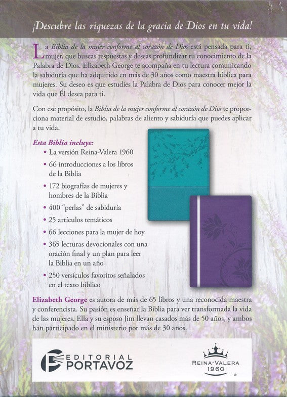 Biblia de la mujer conforme al corazón de Dios: Turquoise (Spanish Edition) Leather Bound  (The Bible for a Woman After God&