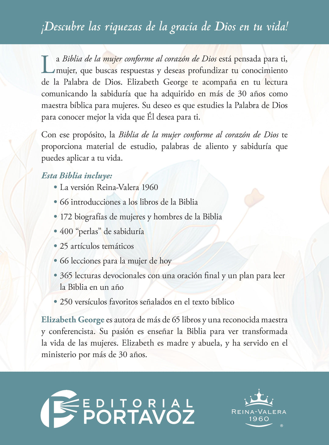 Biblia de la mujer conforme al corazón de Dios RVR60 - Edición pétalos (Woman Bible After God&