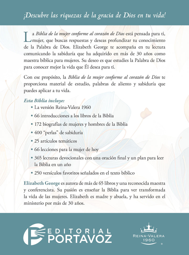 Biblia de la mujer conforme al corazón de Dios RVR60 - Edición pétalos (Woman Bible After God&