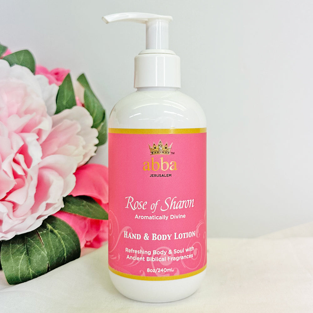 ROSE OF SHARON HAND &amp; BODY LOTION W/ PUMP 8 OZ