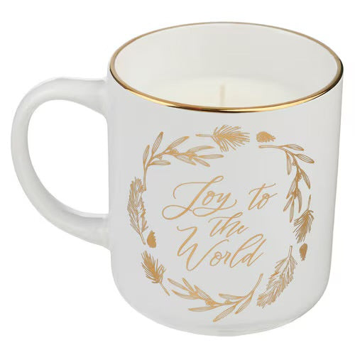 Joy to the World Scented Candle in a Ceramic Mug