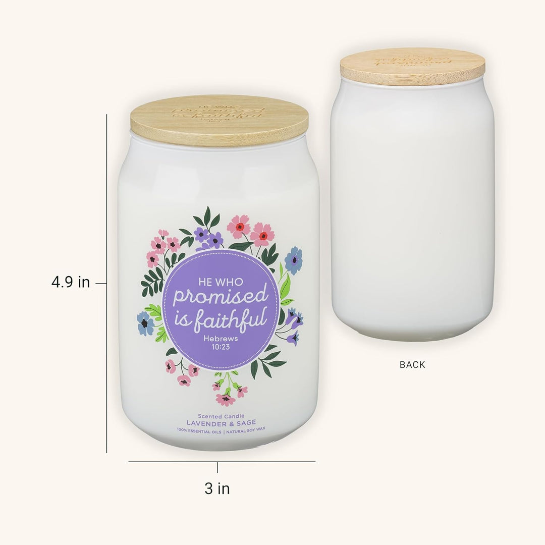 Faithful Promise Lavender and Sage Scented Candle - Hebrews 10:23