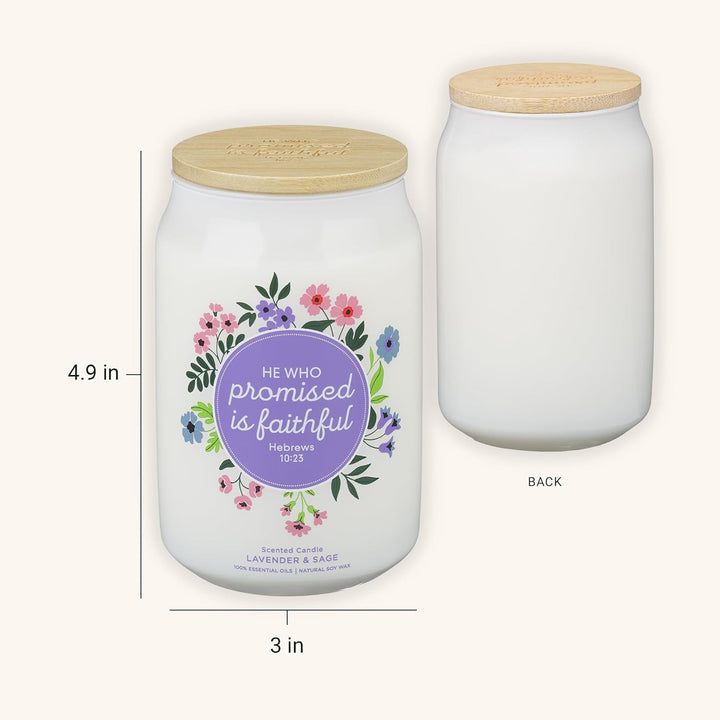 Faithful Promise Lavender and Sage Scented Candle - Hebrews 10:23