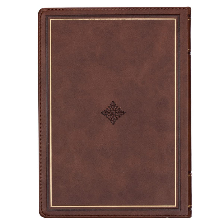 Walking with God 365 Daily Devotions, Large Print Brown Faux Leather Imitation Leather