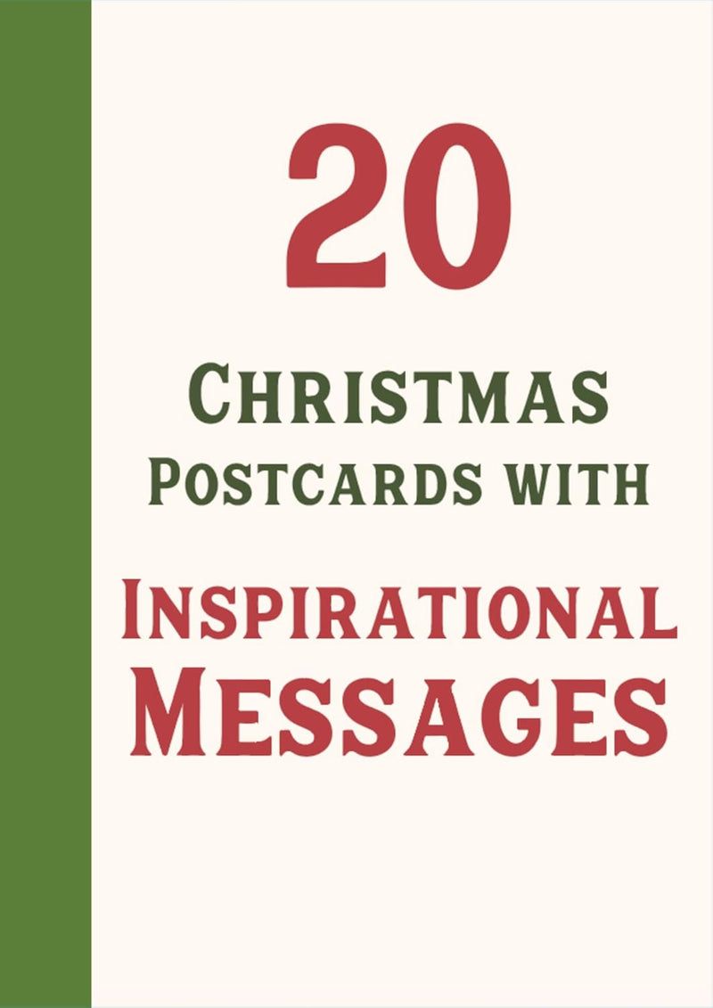DaySpring - Traditional Christmas Postcard Book with Inspirational Messages - 20 Christmas Postcards (U1002)