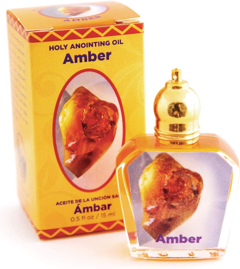 Amber Holy Land Anointing Oil from Israel, 1/2 oz Roller Bottle from Jerusalem