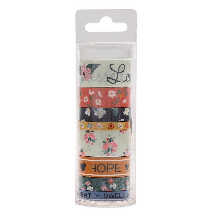 Dwell in Hope - Washi Tape (Set of 8) - Floral, Multicolor