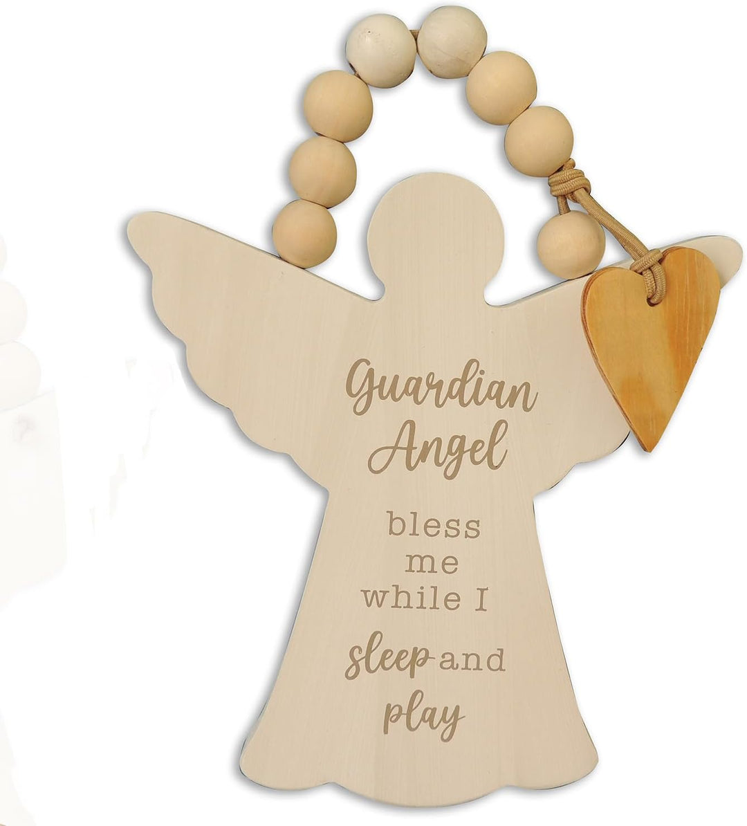 Guardian Angel Wooden Nursery Doorknob Hanger, Christian Nursery Decoration, 6 Inches Tall, by Abbey + CA Gift