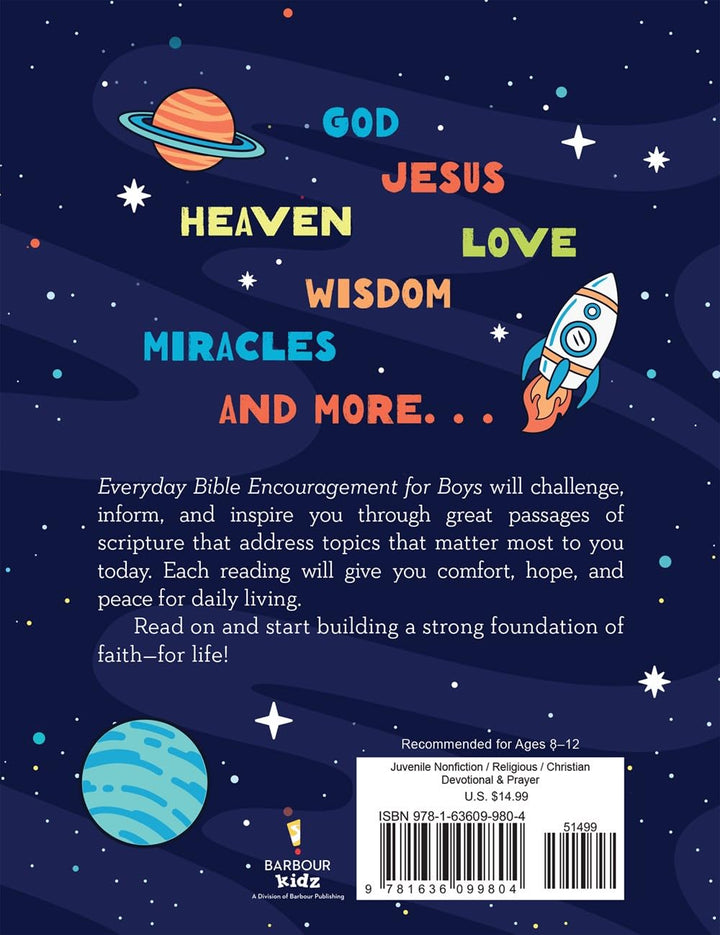 Everyday Bible Encouragement for Boys: Daily Devotions and Prayers