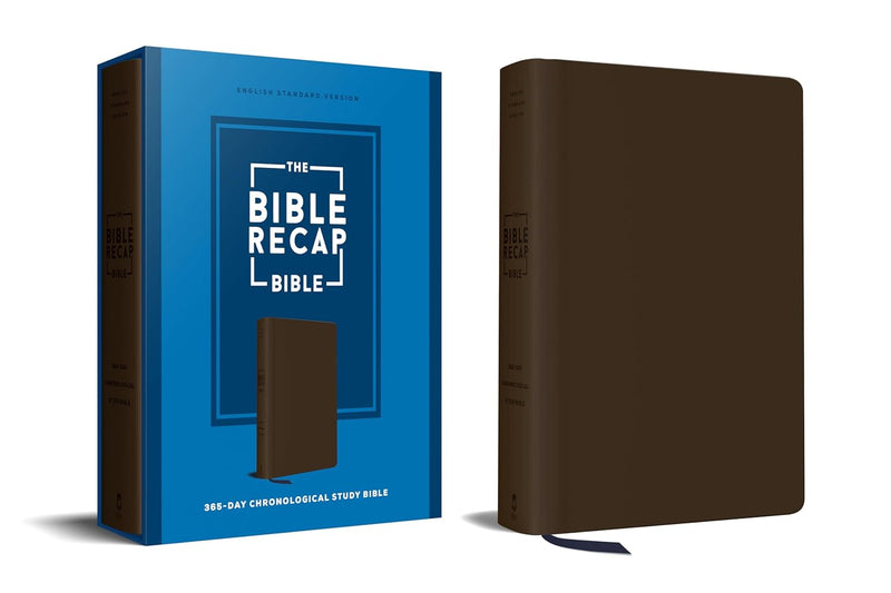 The Bible Recap 365-Day Chronological Study Bible: English Standard Version - Vegan Imitation Leather, Brown Imitation Leather