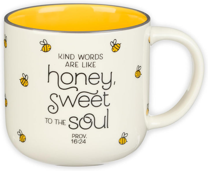 Ceramic Coffee &amp; Tea Mug for Women: Kind Words are Like Honey Inspirational Bible Verse