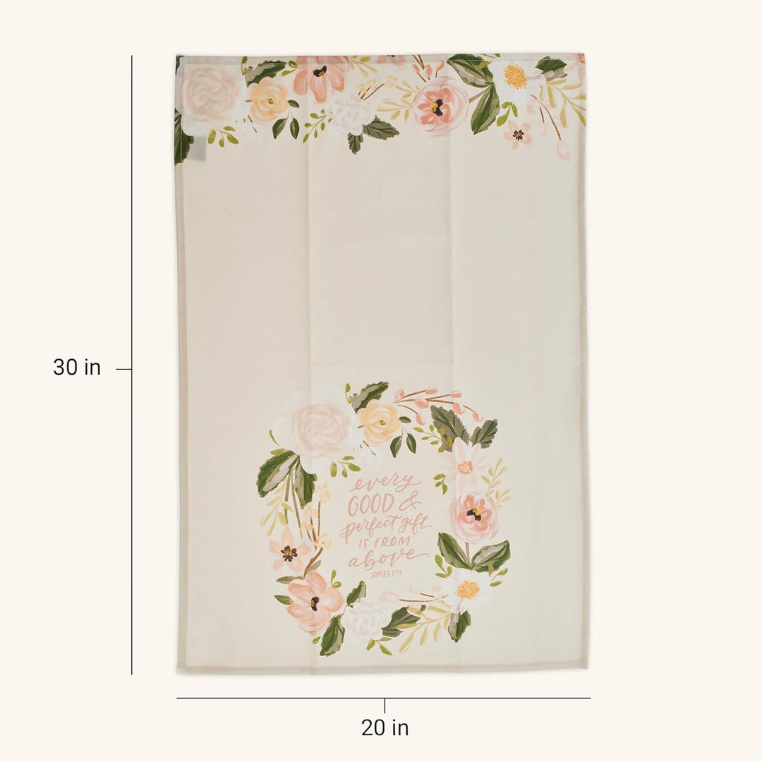 Every Good and Perfect Gift Peach Cotton Tea Towel - James 1:17