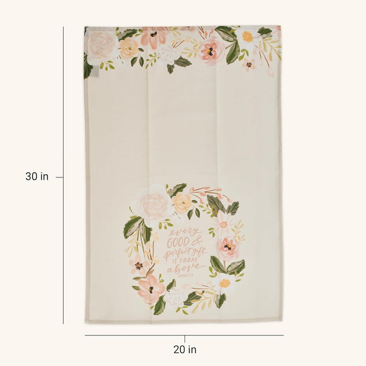 Every Good and Perfect Gift Peach Cotton Tea Towel - James 1:17