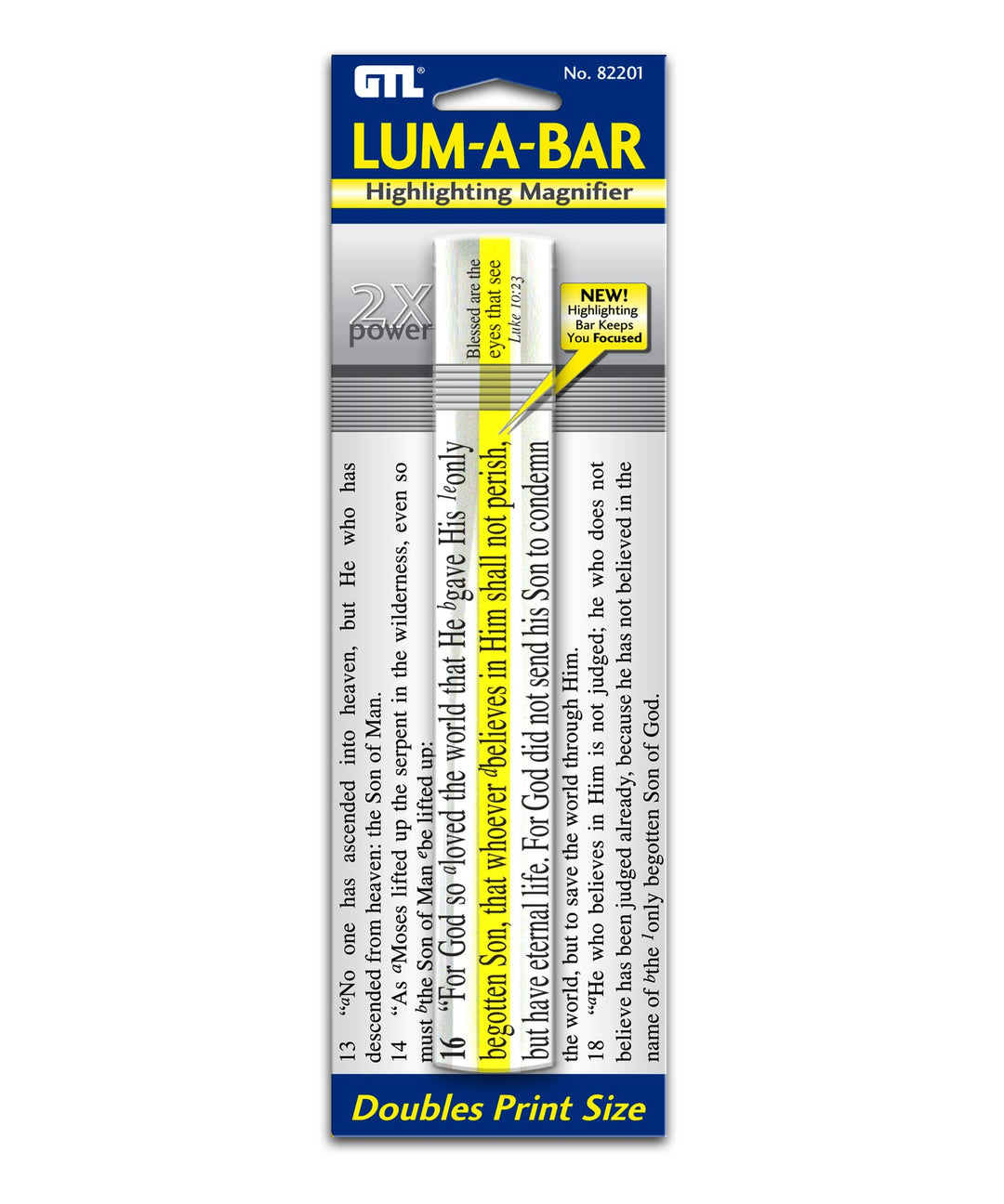 G T Luscombe Lum-A-Bar 6 x 1 inch Clear 2X Highlighter Magnifier