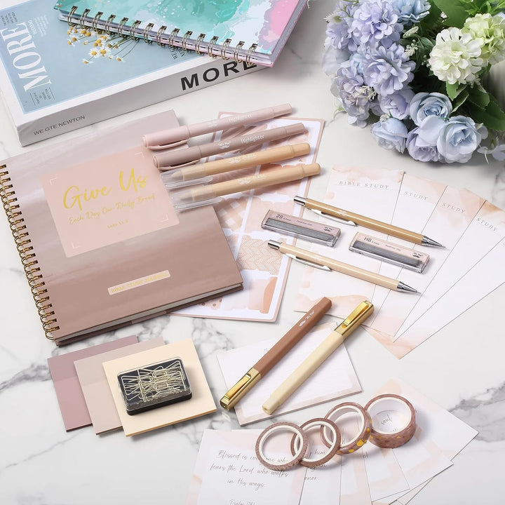 Bible Journaling Kit, Bible Highlighters and Pens No Bleed, Bible Study Kit, Journaling Kit for Women and Gift, Bible Tabs and Highlighter Set
