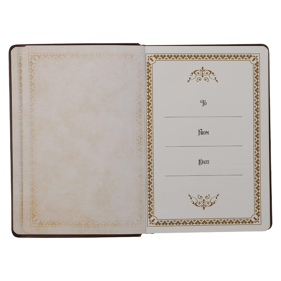 Large Print Edition Daily Devotions from the KJV Brown Faux Leather Devotional