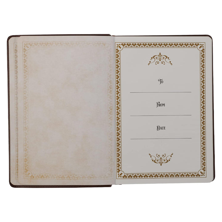 Large Print Edition Daily Devotions from the KJV Brown Faux Leather Devotional