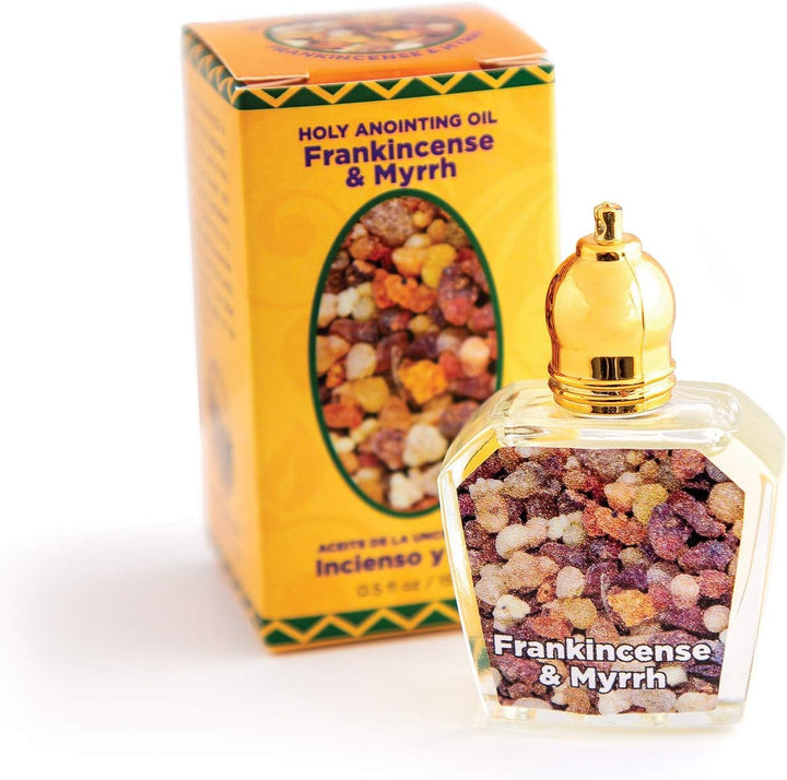 Frankincense &amp; Myrrh Holy Land Anointing Oil from Israel, 1/2 oz Roller Bottle