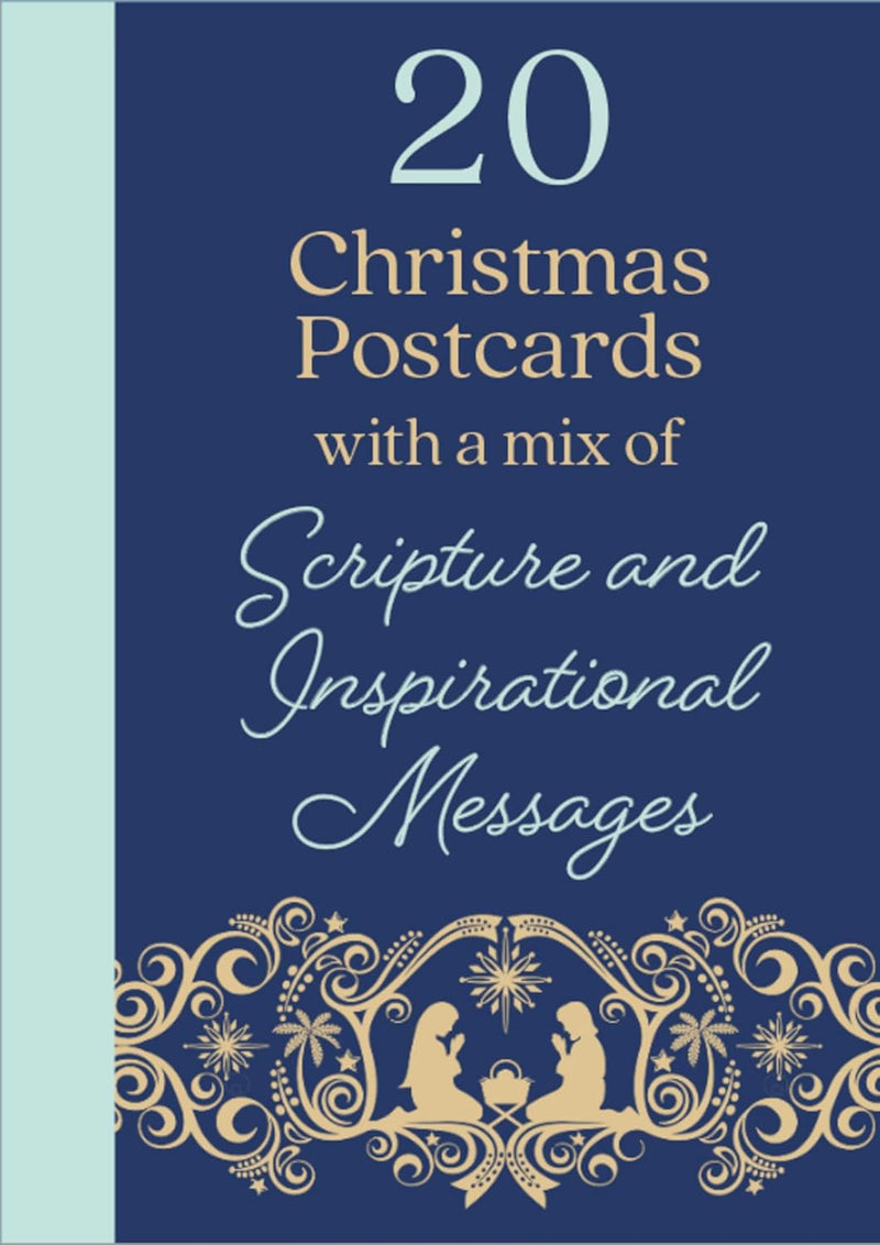 Postcard Book with a Mix of Scripture and Inspirational Messages - 20 Christmas Postcards