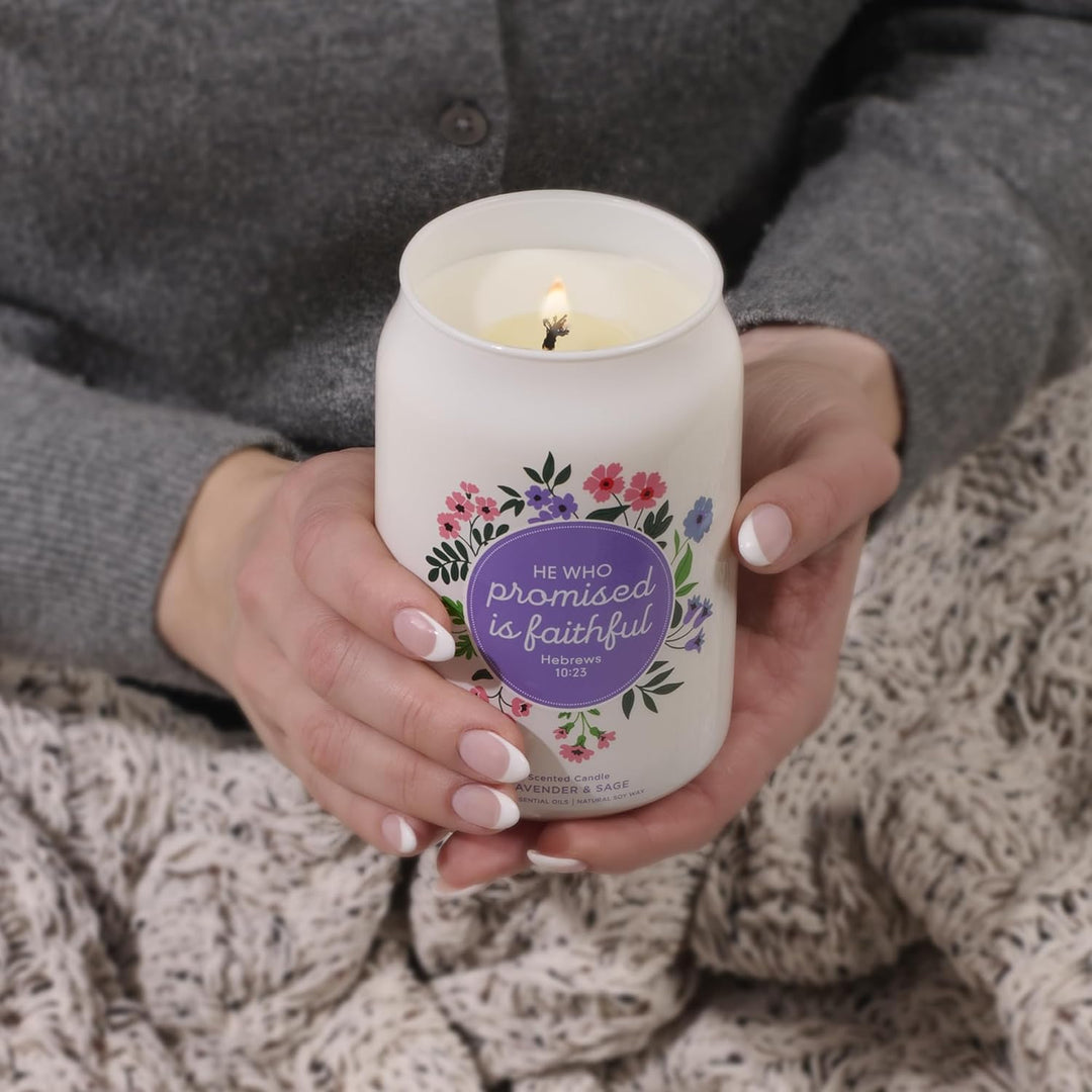 Faithful Promise Lavender and Sage Scented Candle - Hebrews 10:23