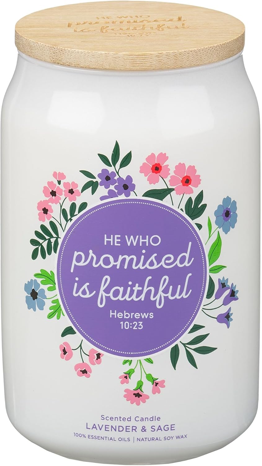 Faithful Promise Lavender and Sage Scented Candle - Hebrews 10:23