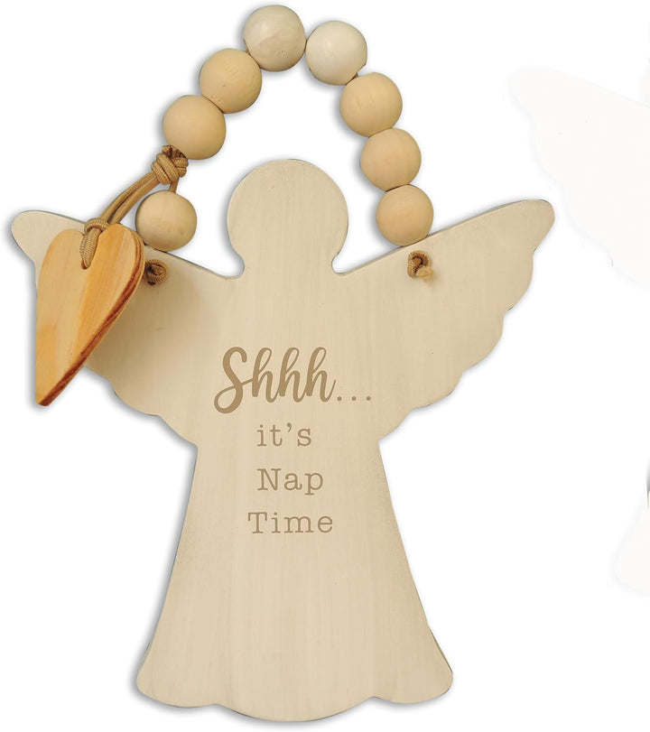 Guardian Angel Wooden Nursery Doorknob Hanger, Christian Nursery Decoration, 6 Inches Tall, by Abbey + CA Gift