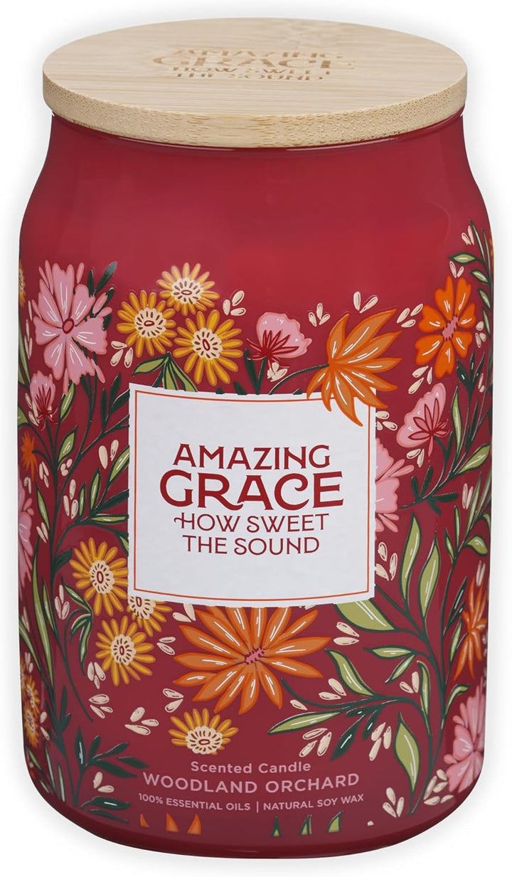 Amazing Grace Woodland Orchard Scented Candle in a Glass Jar