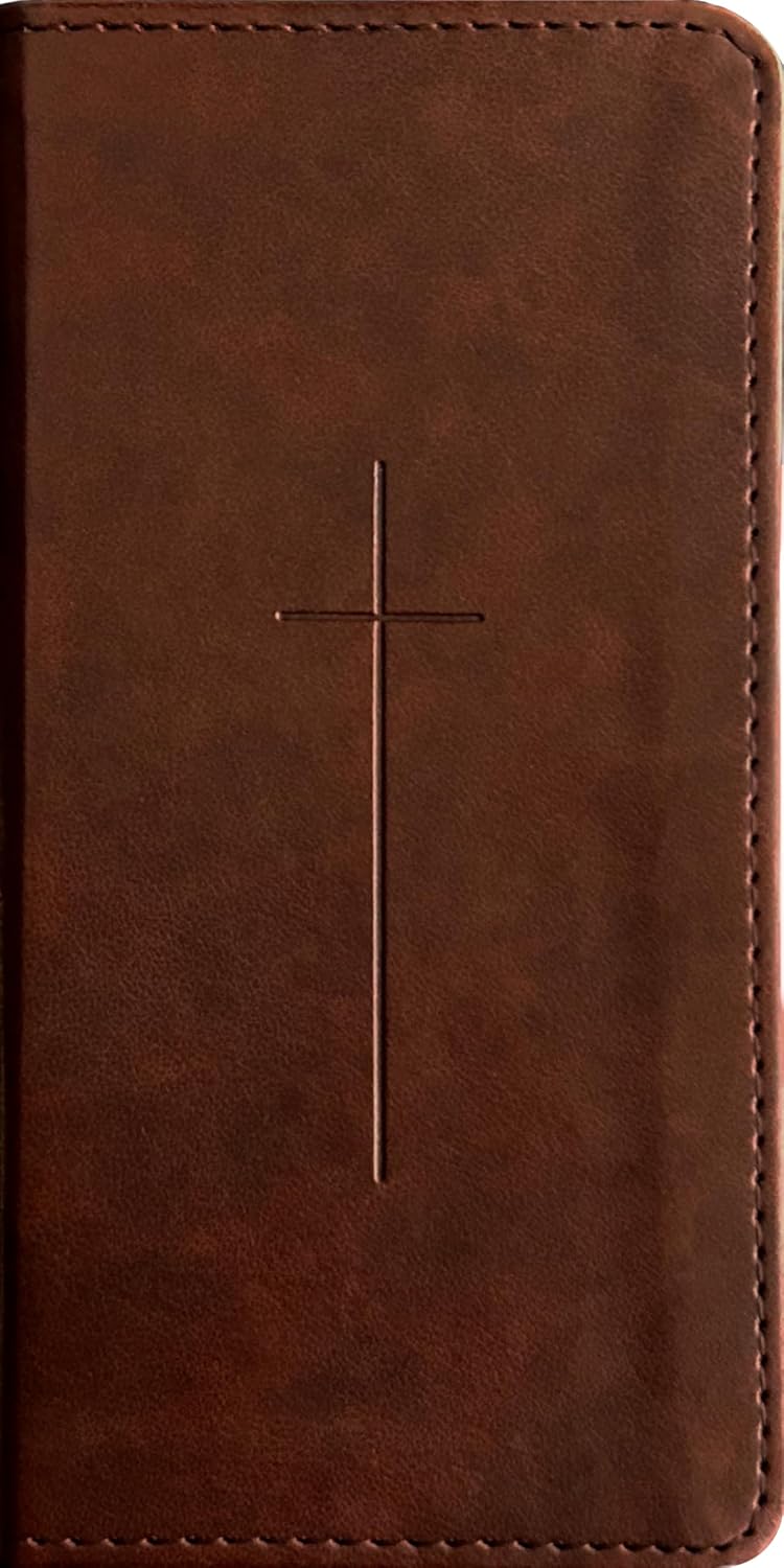 NLT Pocket Thinline Bible, Filament Enabled (LeatherLike, Brown Cross, Red Letter)