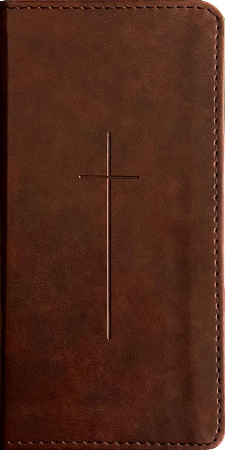 NLT Pocket Thinline Bible, Filament Enabled (LeatherLike, Brown Cross, Red Letter)
