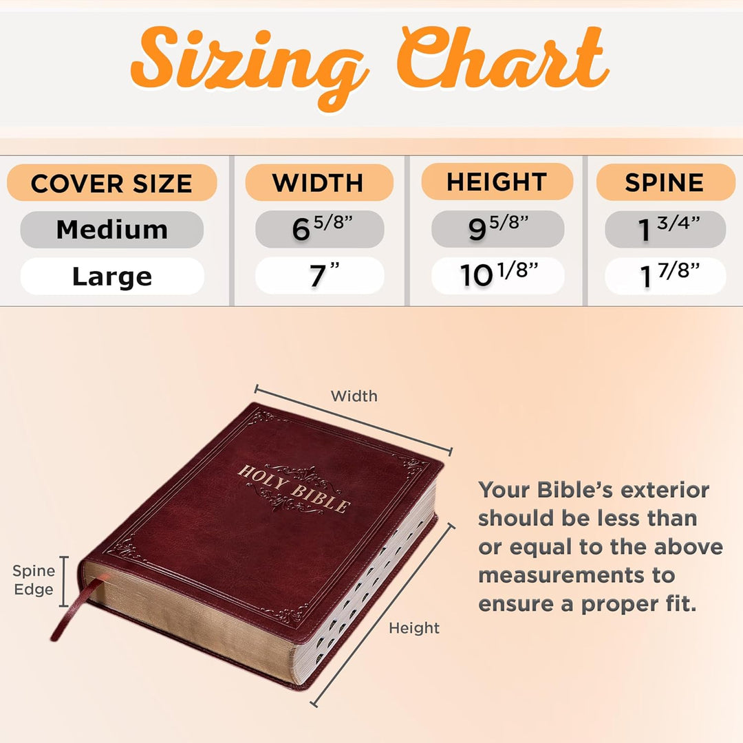 Strength and Courage Honey-brown Faux Leather Classic Bible Cover - Joshua 1:9