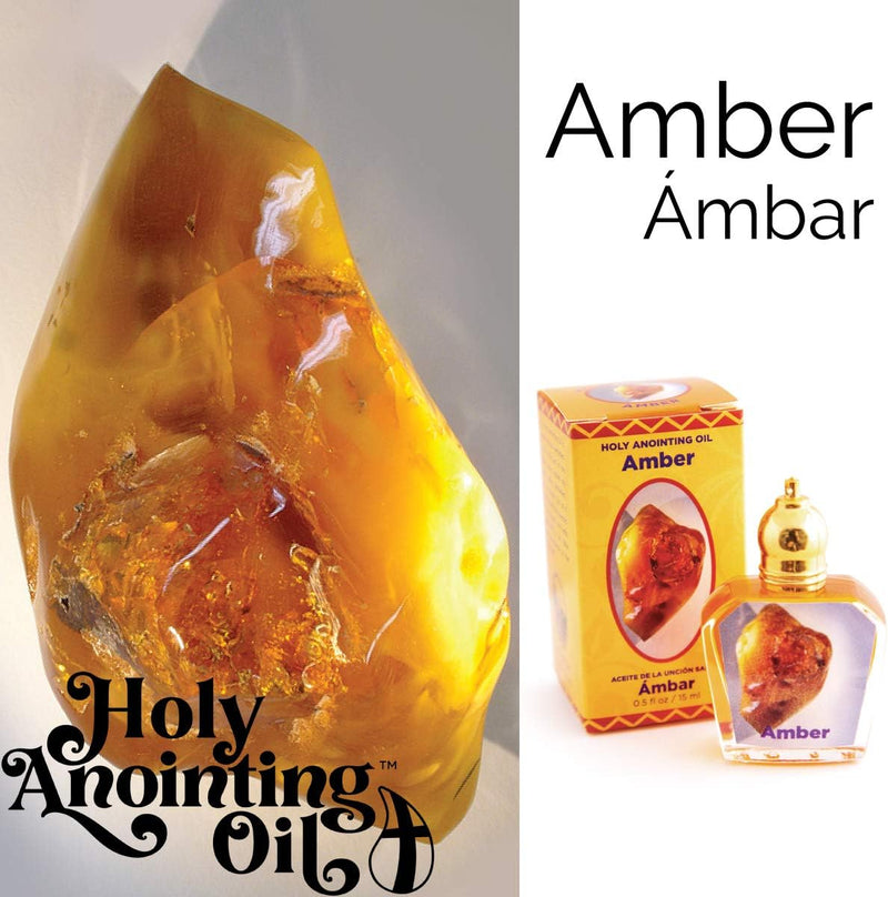 Amber Holy Land Anointing Oil from Israel, 1/2 oz Roller Bottle from Jerusalem
