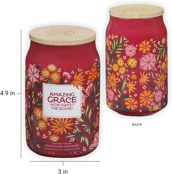 Amazing Grace Woodland Orchard Scented Candle in a Glass Jar