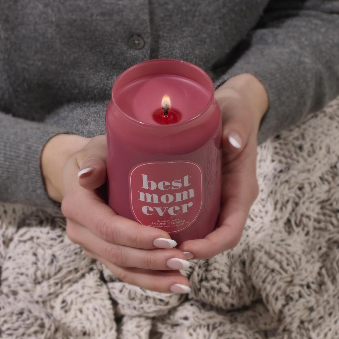 Best Mom Ever Autumn Orchard Scented Candle in a Glass Jar