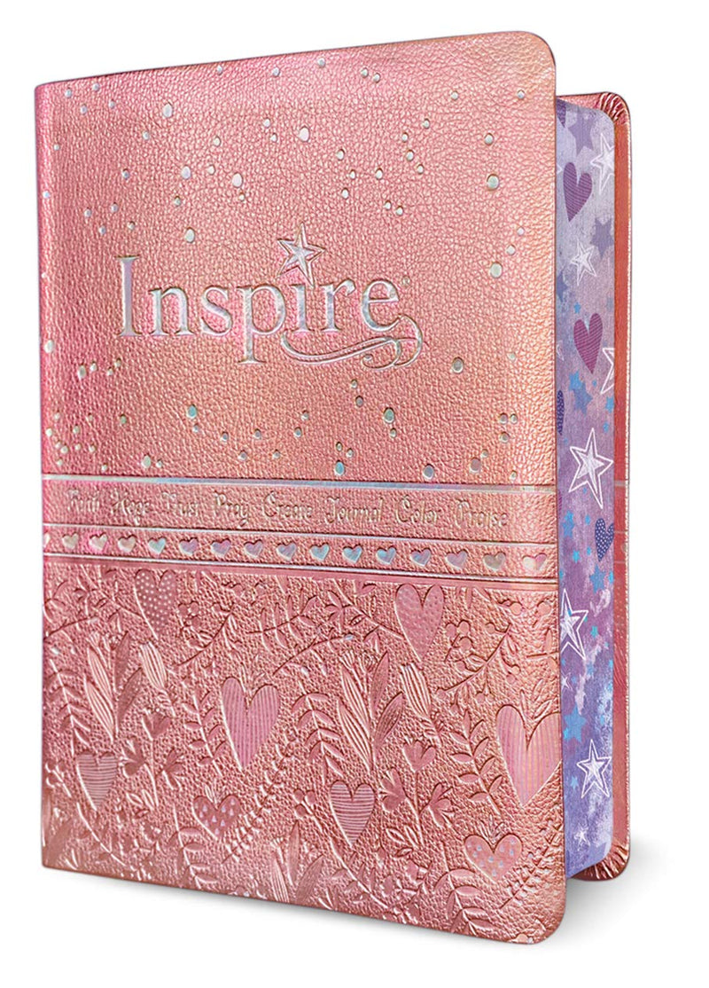 Inspire Bible for Girls NLT (LeatherLike, Pink): The Bible for Coloring & Creative Journaling Imitation Leather