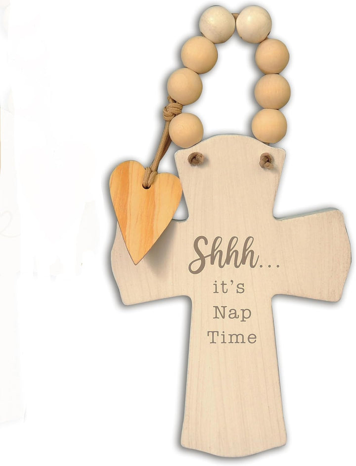 God Has Plans Cross Wooden Nursery Doorknob Hanger, Christian Nursery Decoration, 6 Inches Tall, by Abbey + CA Gift