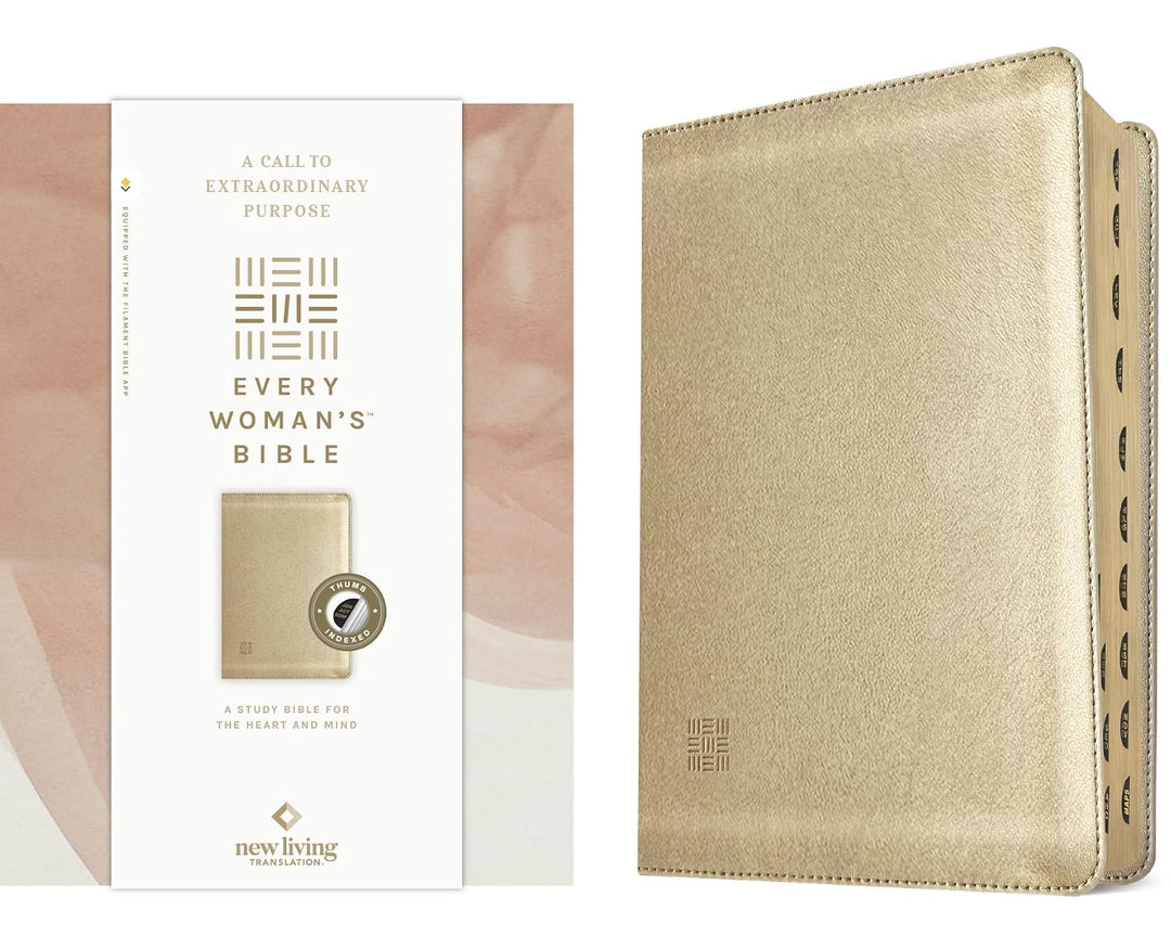 NLT Every Woman’s Bible, Filament Enabled (LeatherLike, Soft Gold, Indexed, Red Letter)