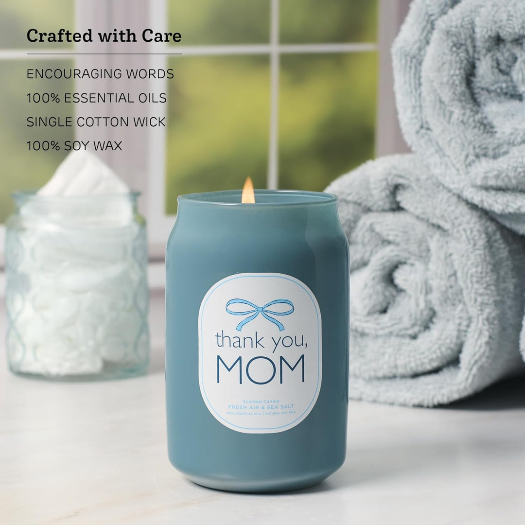 Thank You, Mom Fresh Air and Sea Salt Scented Candle in Glass Jar
