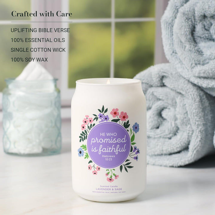 Faithful Promise Lavender and Sage Scented Candle - Hebrews 10:23