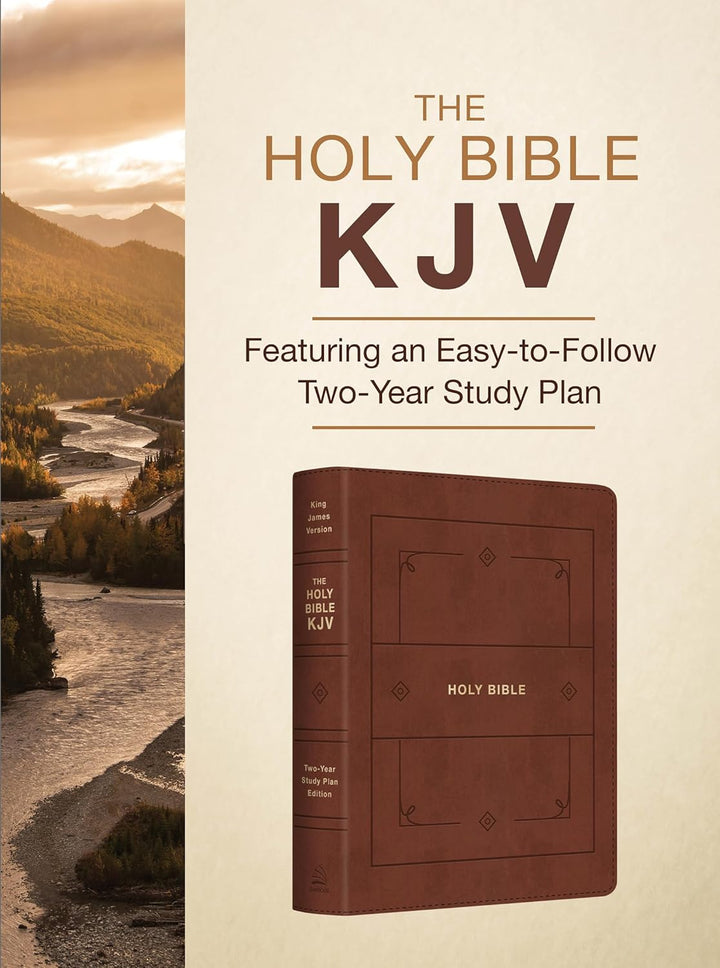 The Holy Bible Kjv: Featuring an Easy-To-Follow Two-Year Study Plan [Cinnamon &amp; Gold] Leather